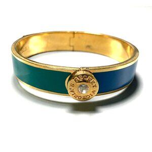 Victoria's Secret Gold-Tone Enamel Cuff Bracelet Green & Blue & Crystal Accent